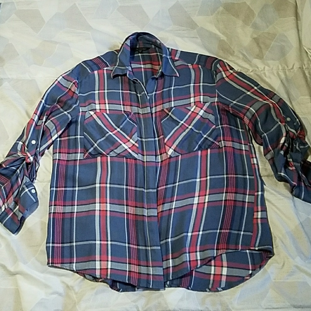 EXPRESS Striped Boyfriend Shirt